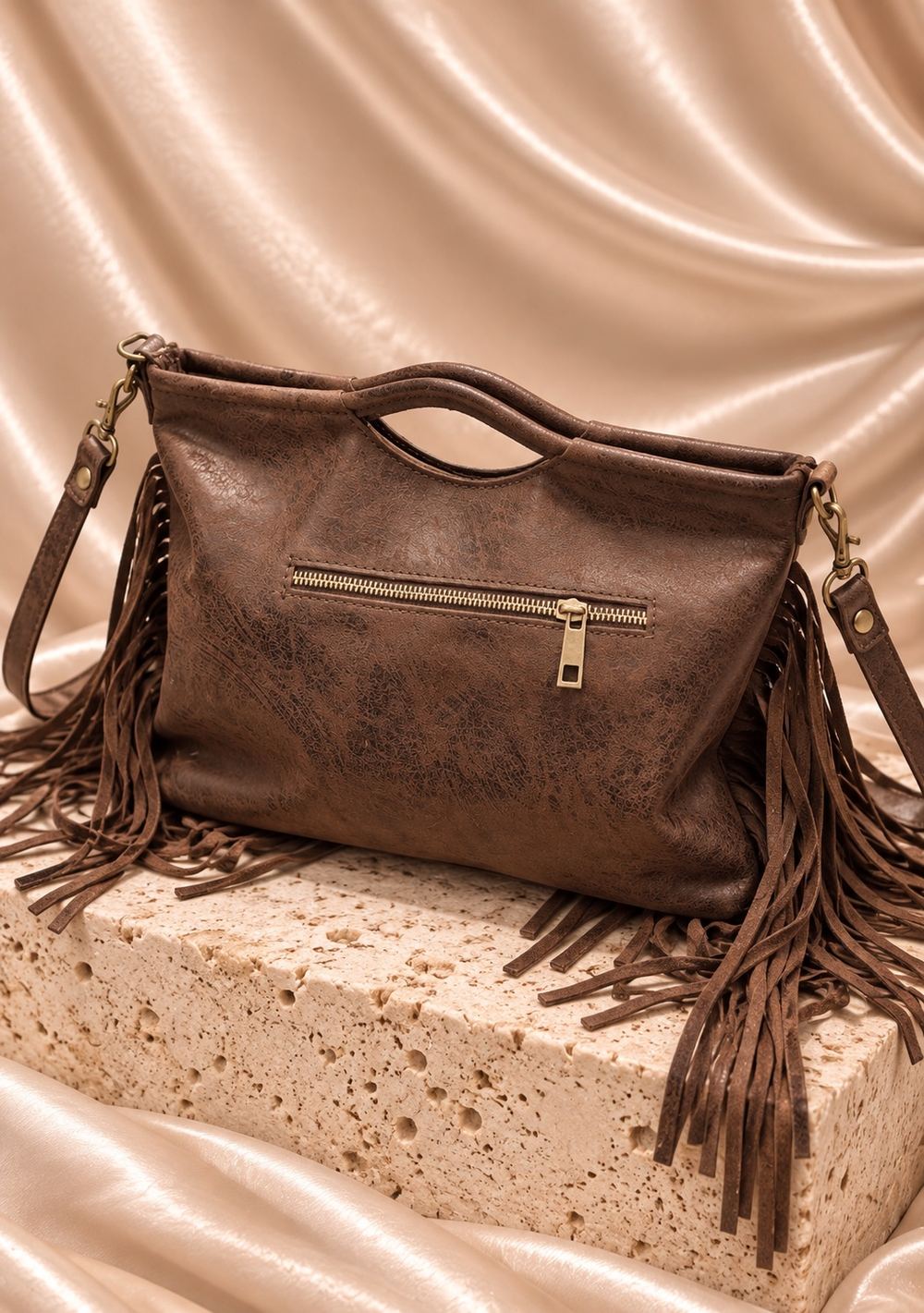 Borsa Hobo con Frange