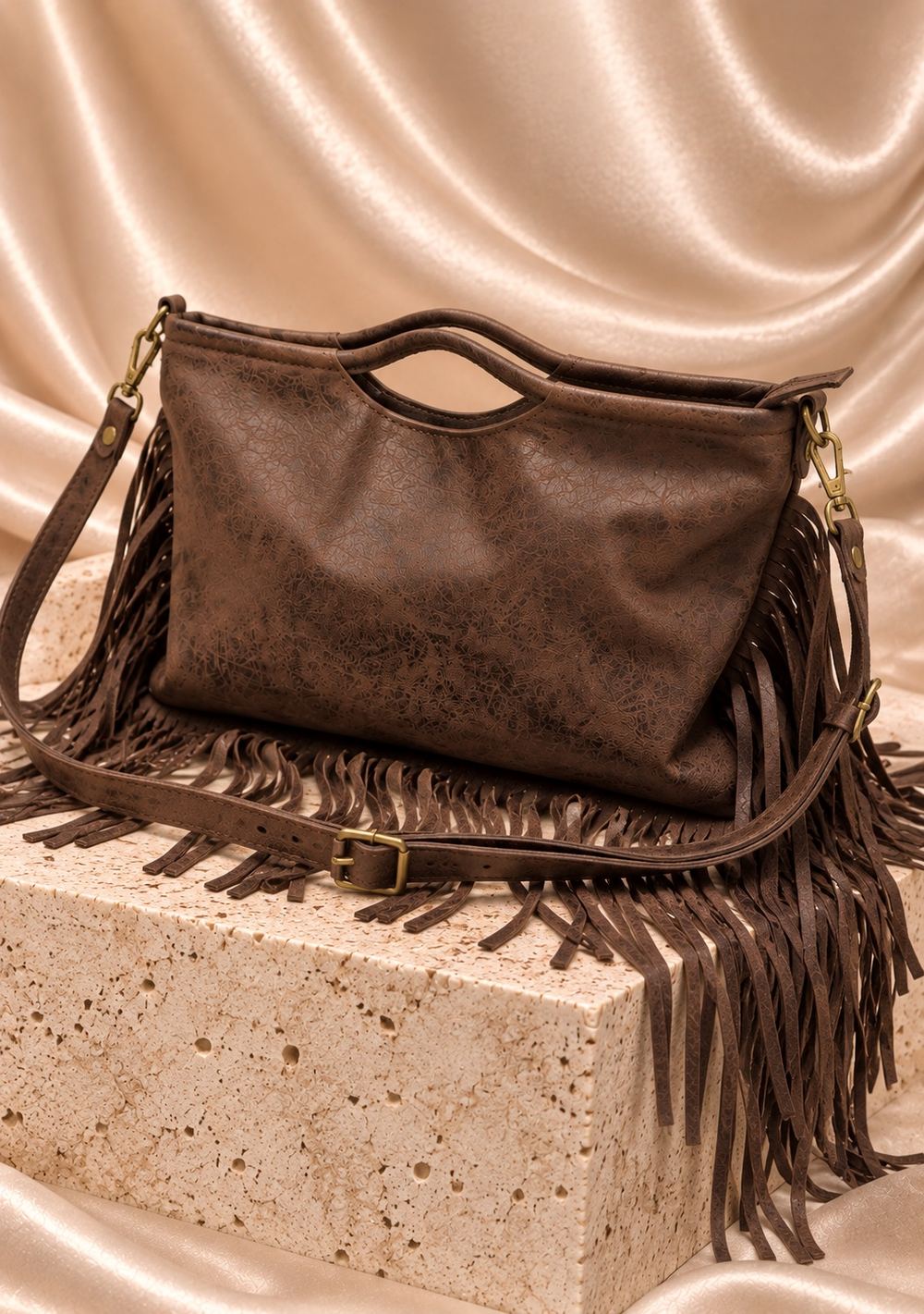 Borsa Hobo con Frange