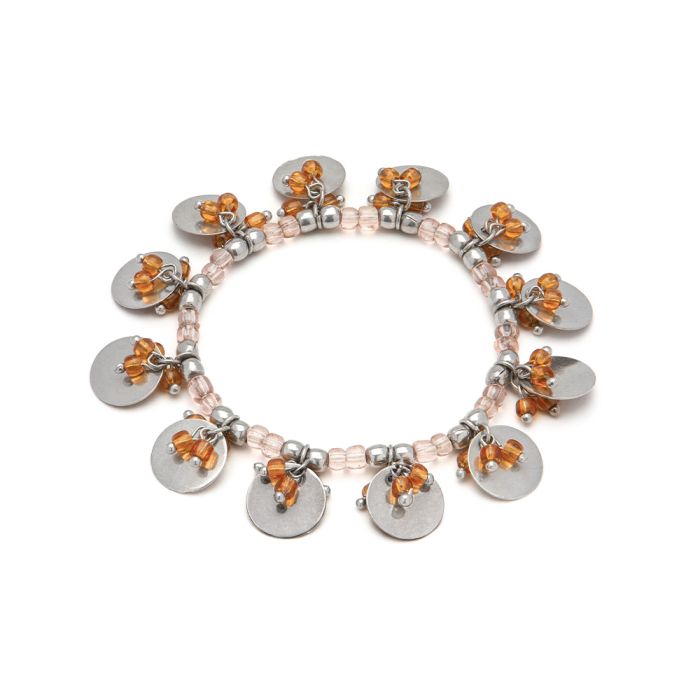 BRACCIALE ELASTICO MONETE PERLINE