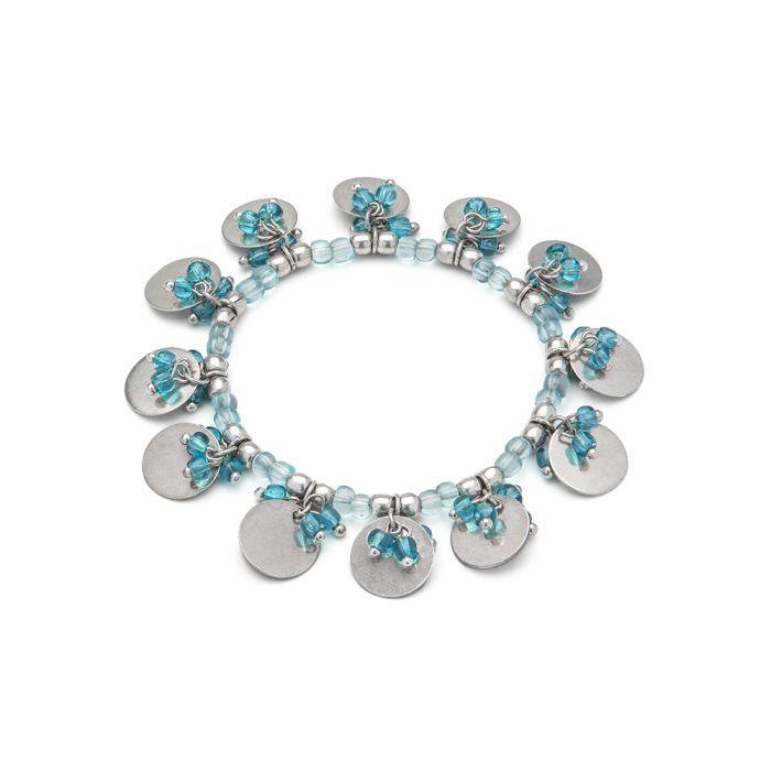 BRACCIALE ELASTICO MONETE PERLINE
