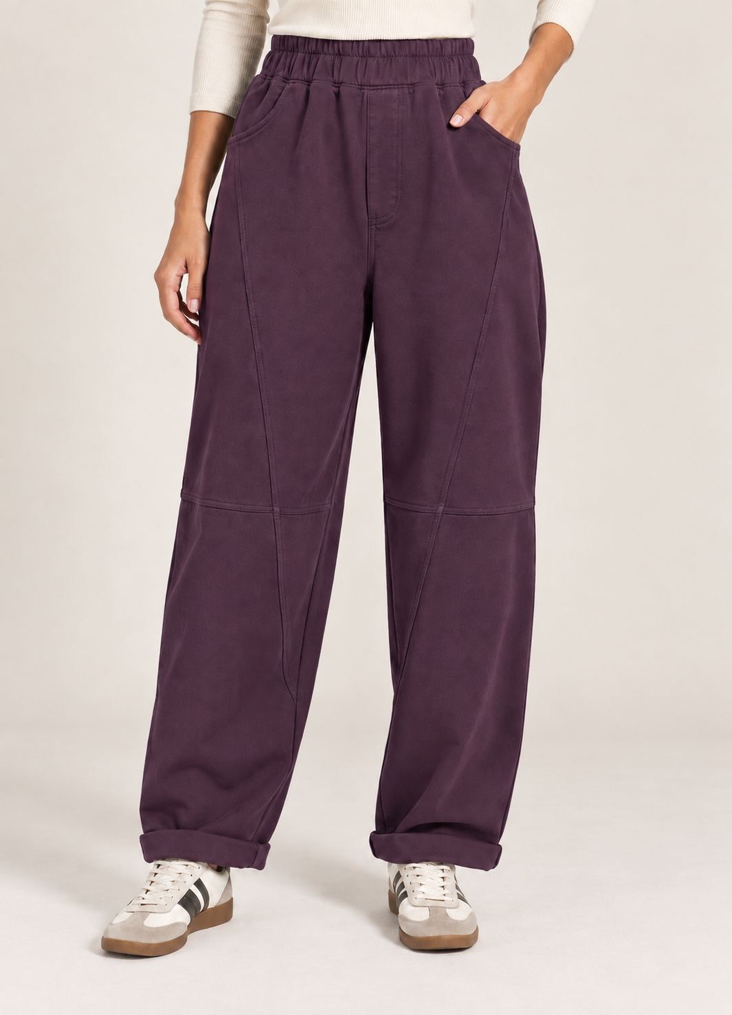 Pantaloni con Tagli in Felpa