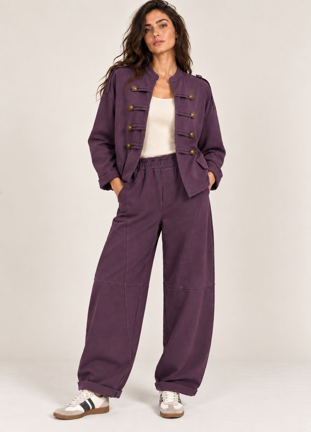 Pantaloni con Tagli in Felpa