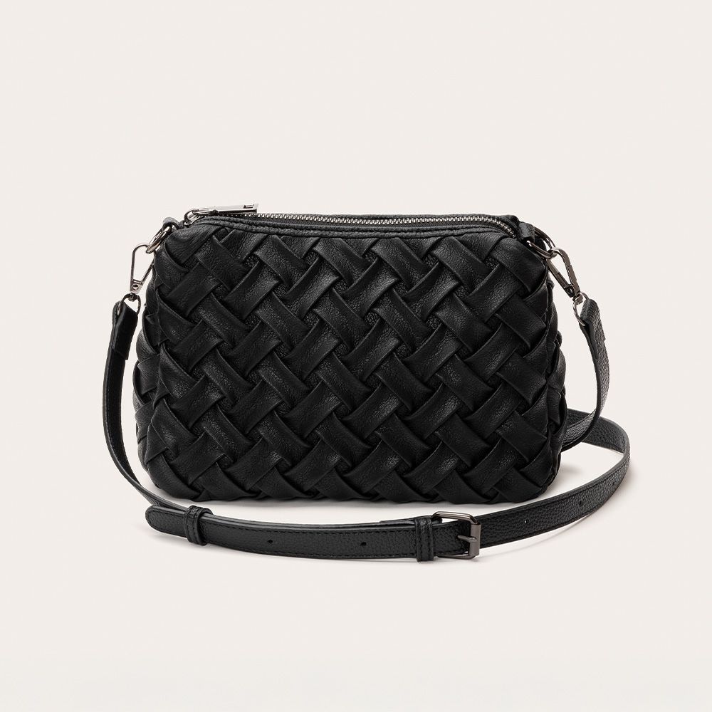 WEAVED POCHETTE BAG BLACK