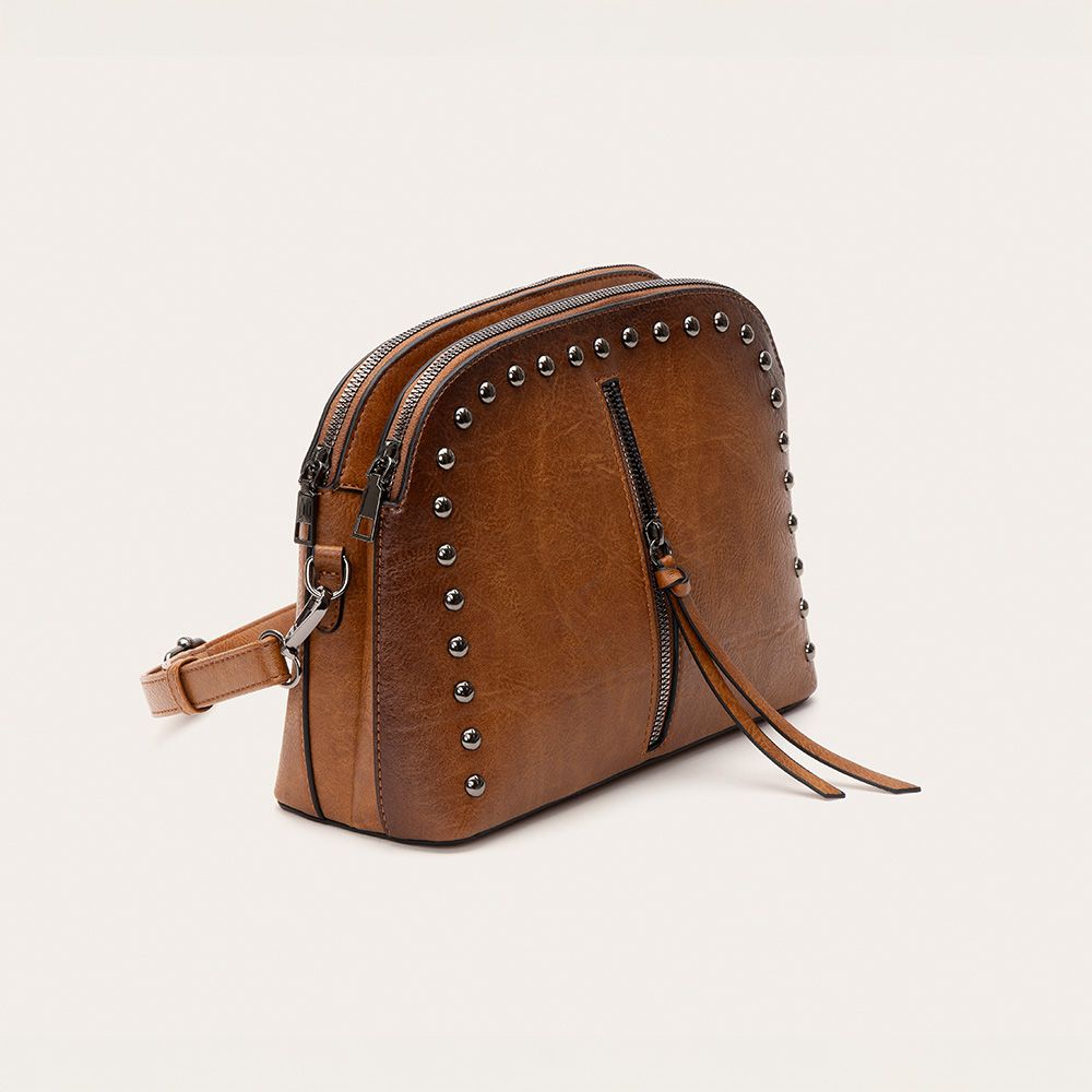 STUDS BOWLING BAG BROWN