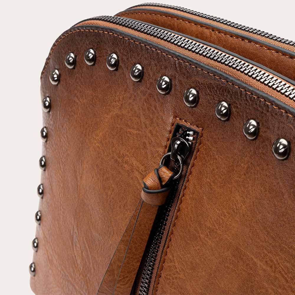 STUDS BOWLING BAG BROWN
