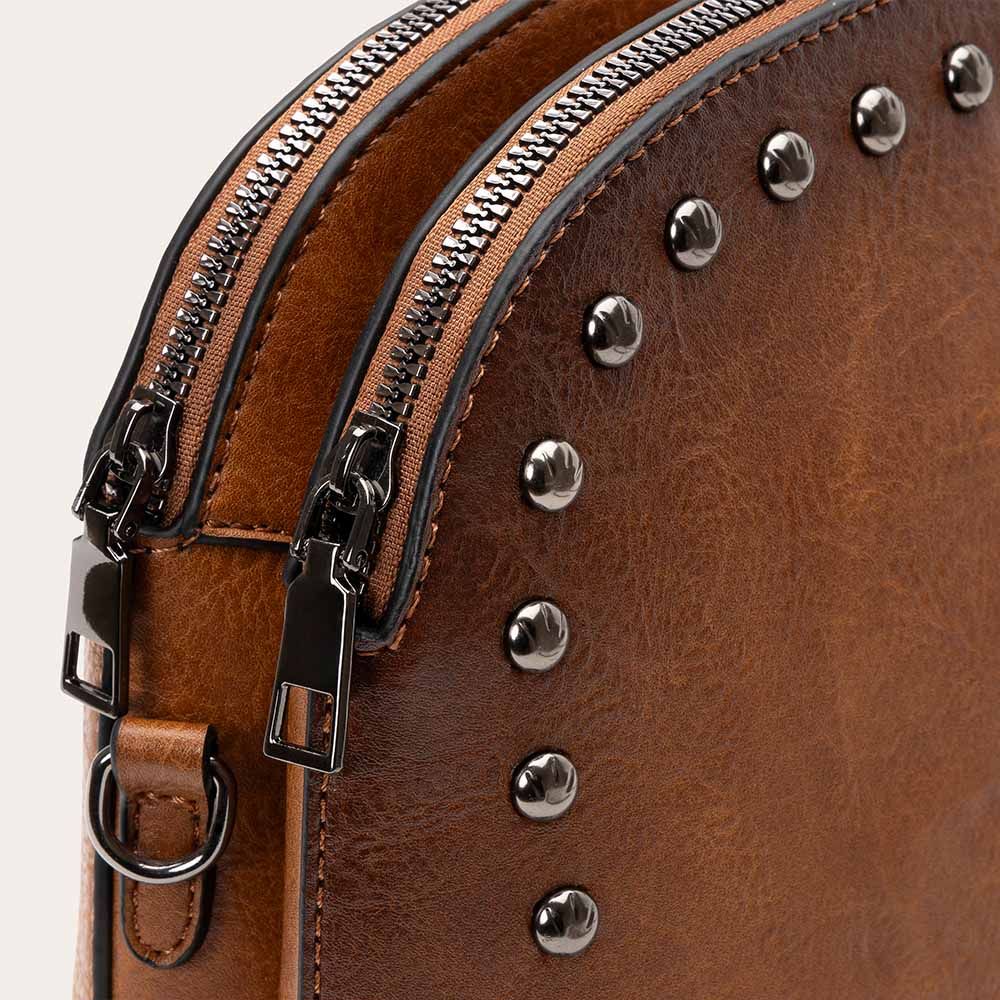 STUDS BOWLING BAG BROWN