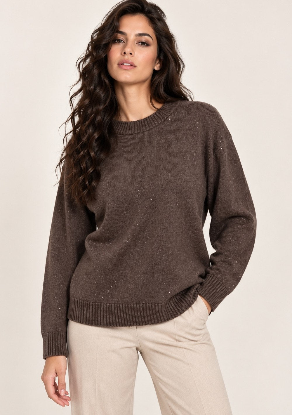 Maglia Girocollo con Paillettes
