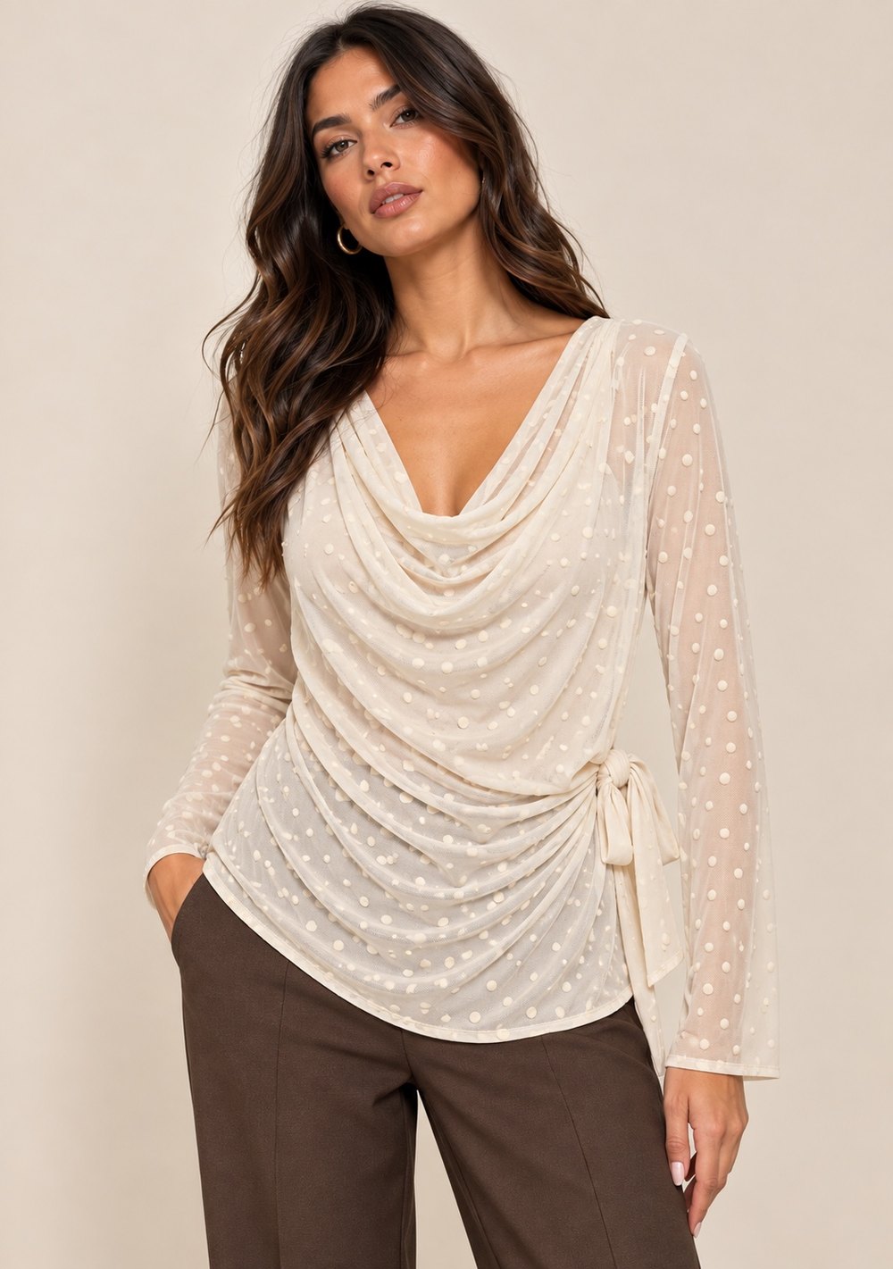 Maglia Gronda in Tulle Pois
