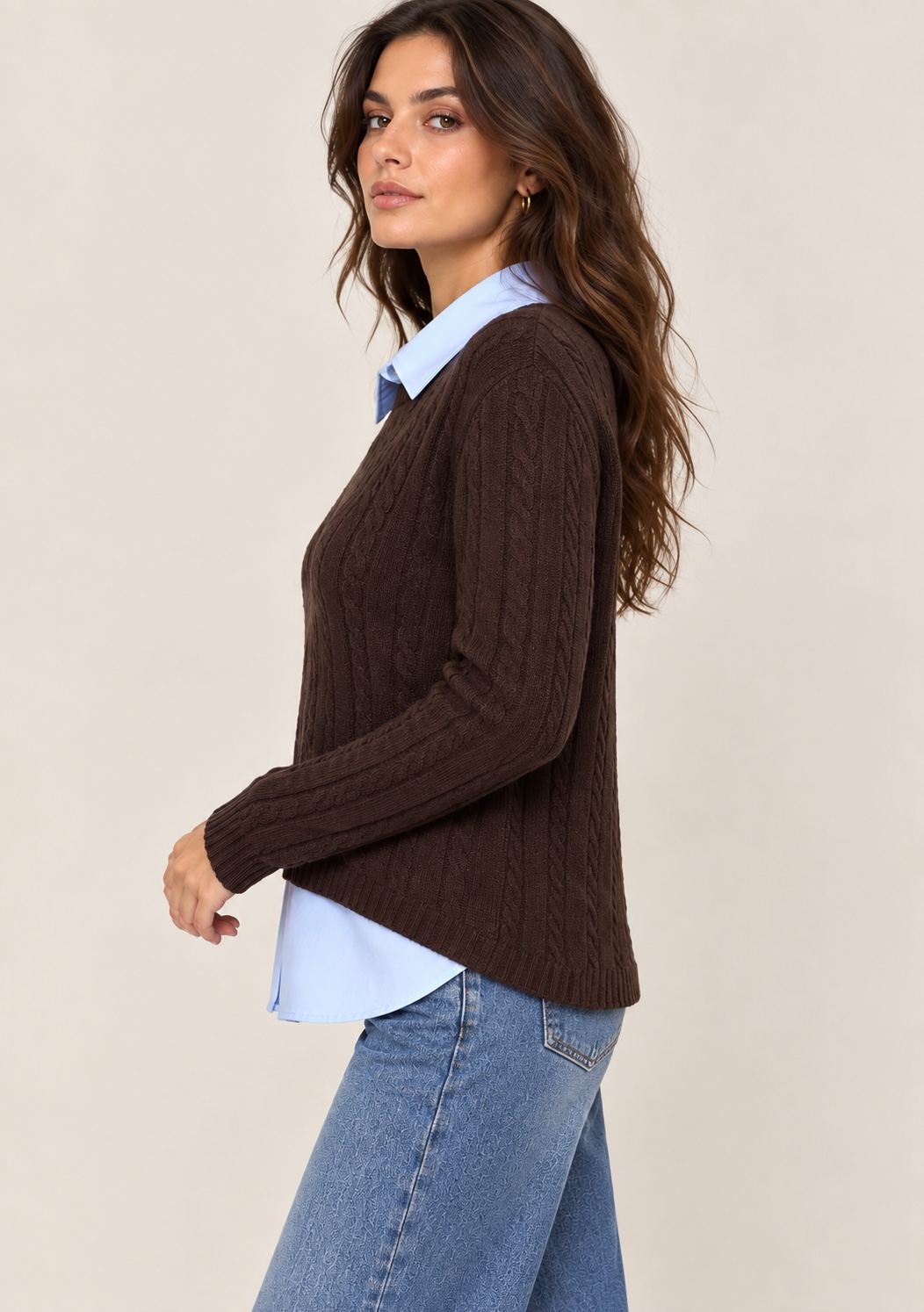 Maglia a Trecce con Camicia