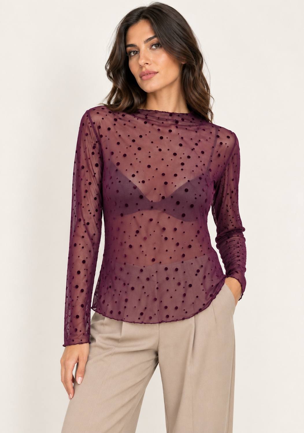 Maglia Collo Cratere Pois