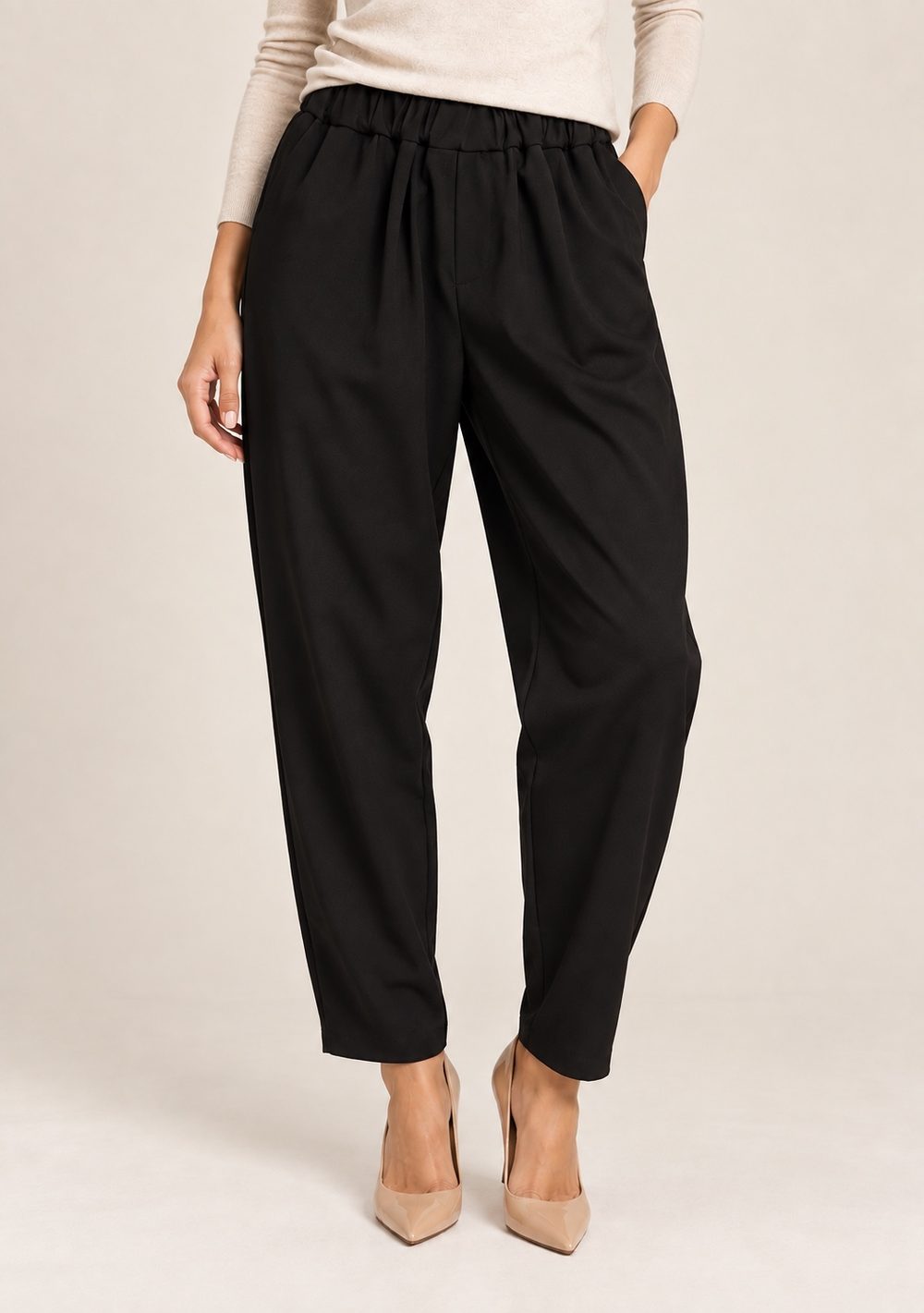 Pantaloni Tapered con Elastico