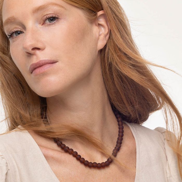 COLLANA PERLE - AMBRA SCURO