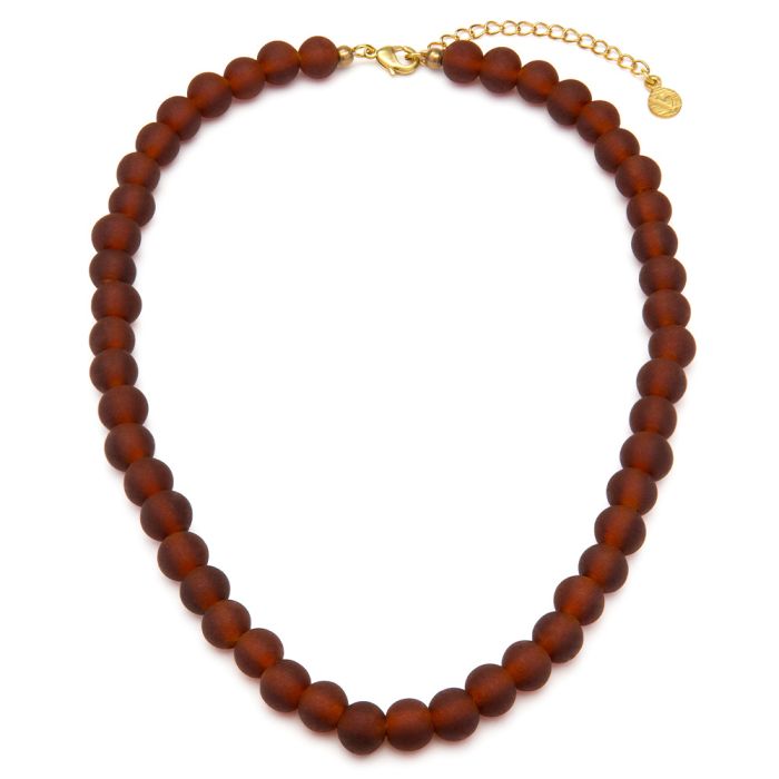 COLLANA PERLE - AMBRA SCURO