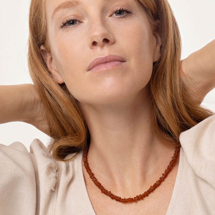 COLLANA PERLE IRREGOLARI - AMBRA SCURO