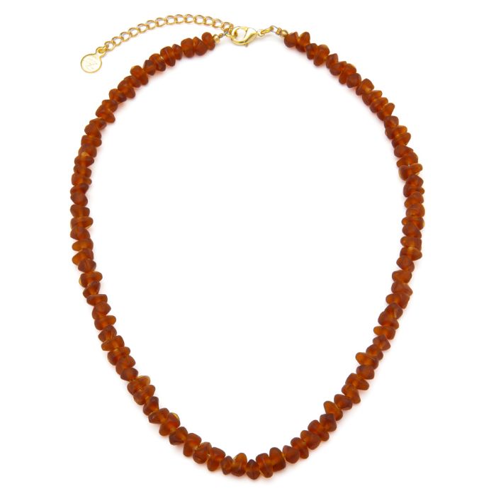 COLLANA PERLE IRREGOLARI - AMBRA SCURO