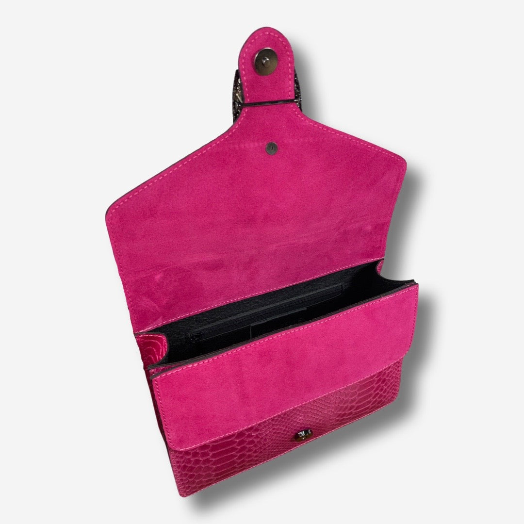 Borsa BABETTE in vera pelle - Fucsia