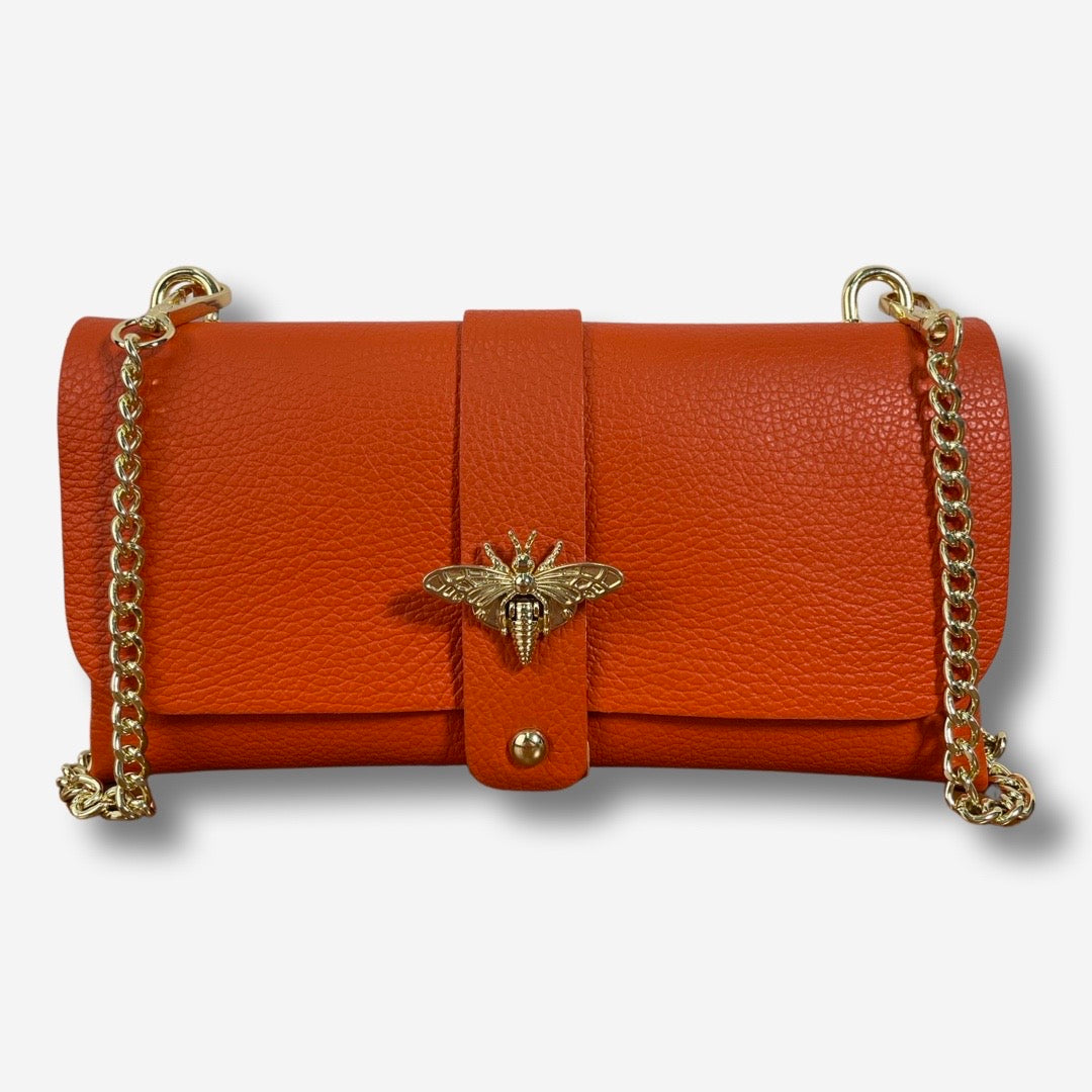 Mini Bag DAISY in vera pelle - Arancio