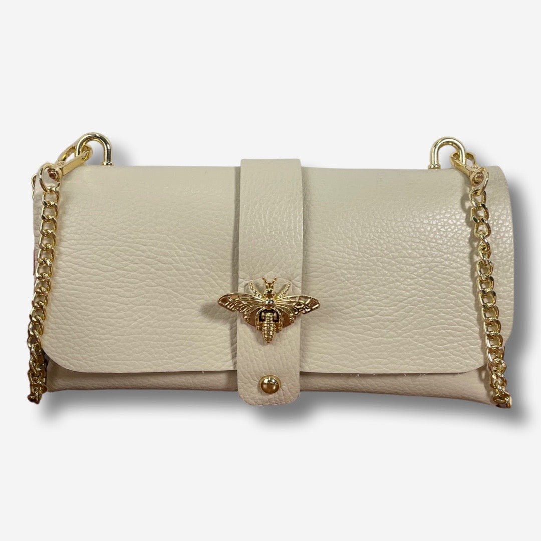 Mini Bag DAISY in vera pelle - Beige Chiaro