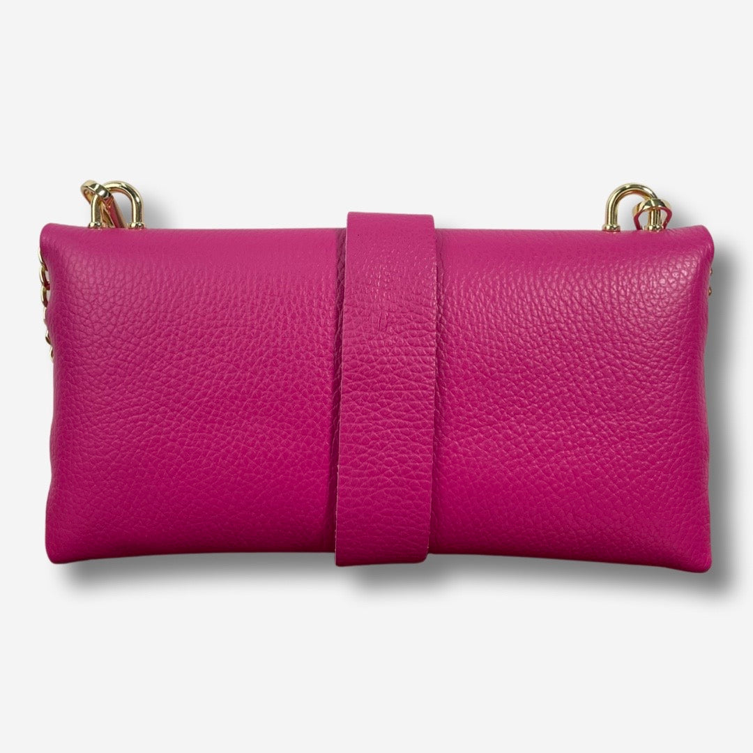 Mini Bag DAISY in vera pelle - Fucsia