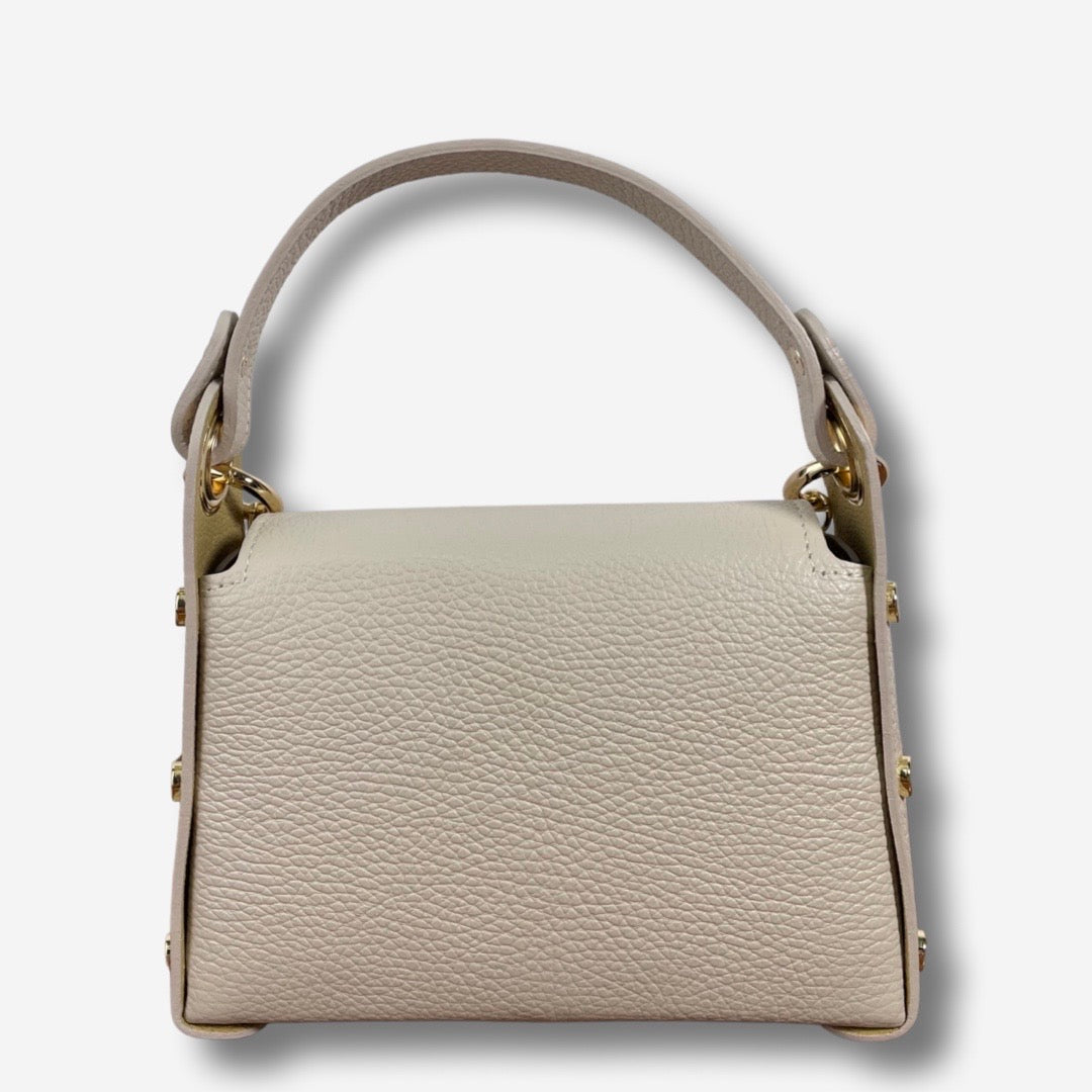 Mini Bag HORNET in vera pelle - Beige Chiaro