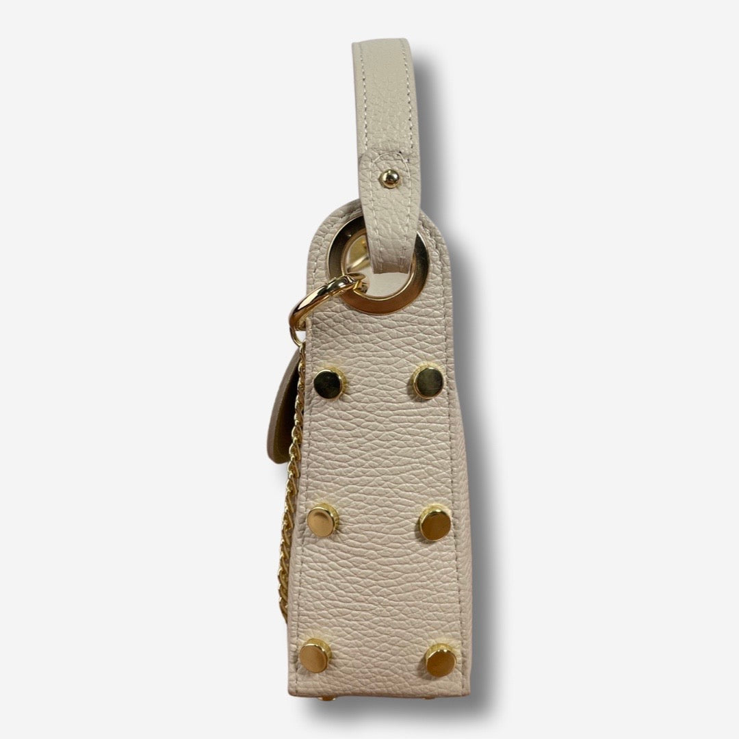 Mini Bag HORNET in vera pelle - Beige Chiaro