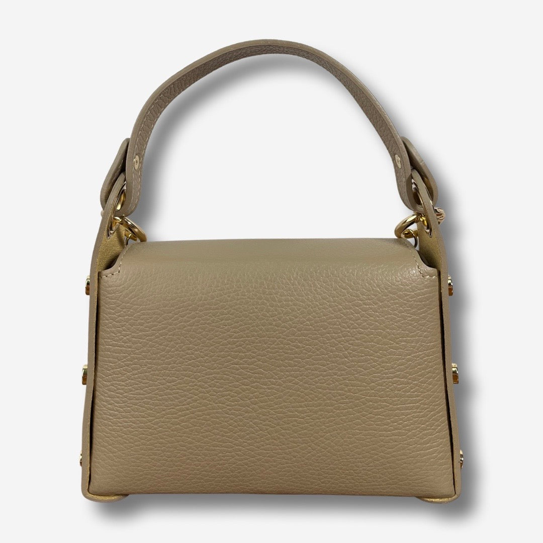 Mini Bag HORNET in vera pelle - Beige Scuro