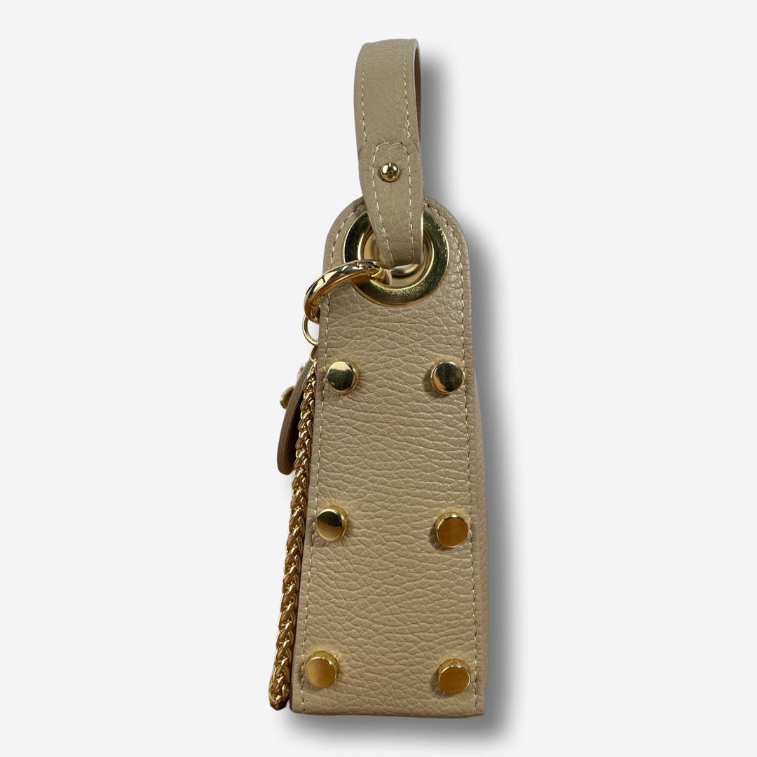 Mini Bag HORNET in vera pelle - Beige Scuro