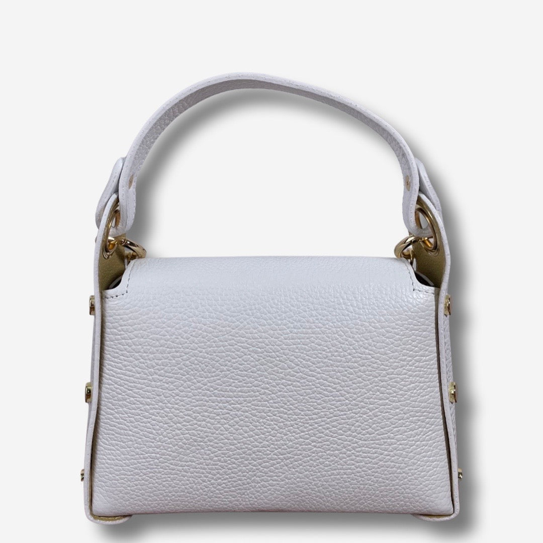 Mini Bag HORNET in vera pelle - Bianco