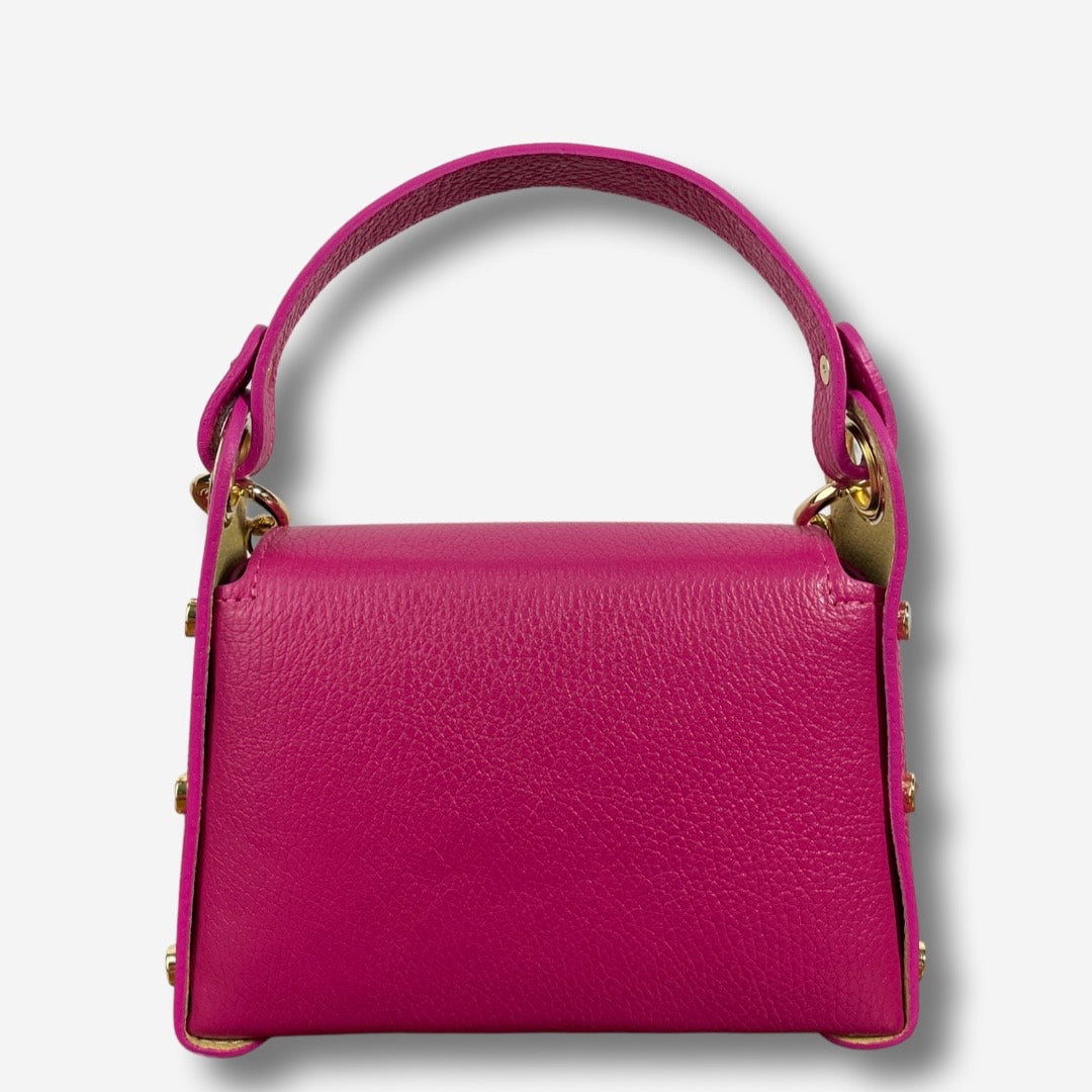 Mini Bag HORNET in vera pelle - Fucsia