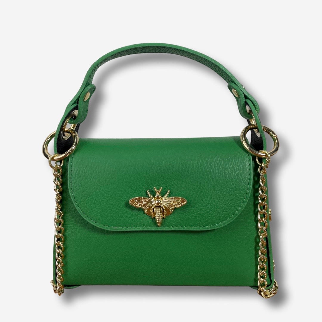 Mini Bag HORNET in vera pelle - Verde