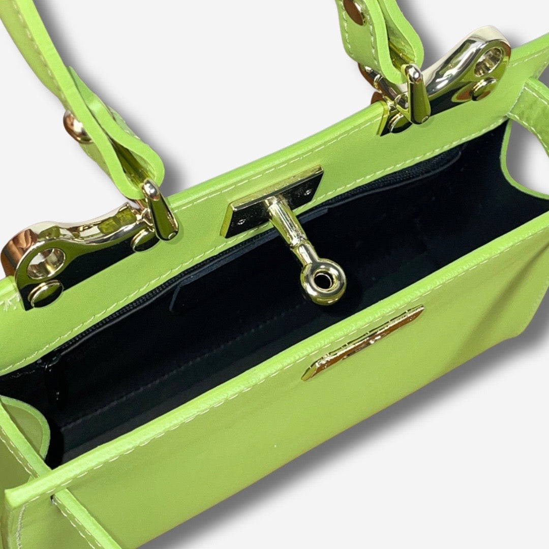 Borsa AFRODITE in vera pelle - Lime