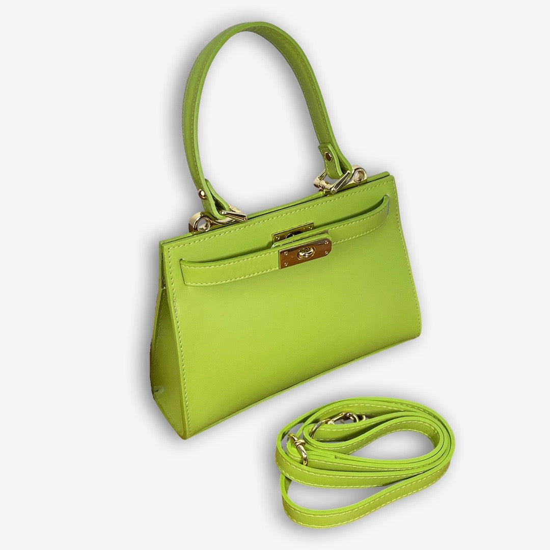 Borsa AFRODITE in vera pelle - Lime