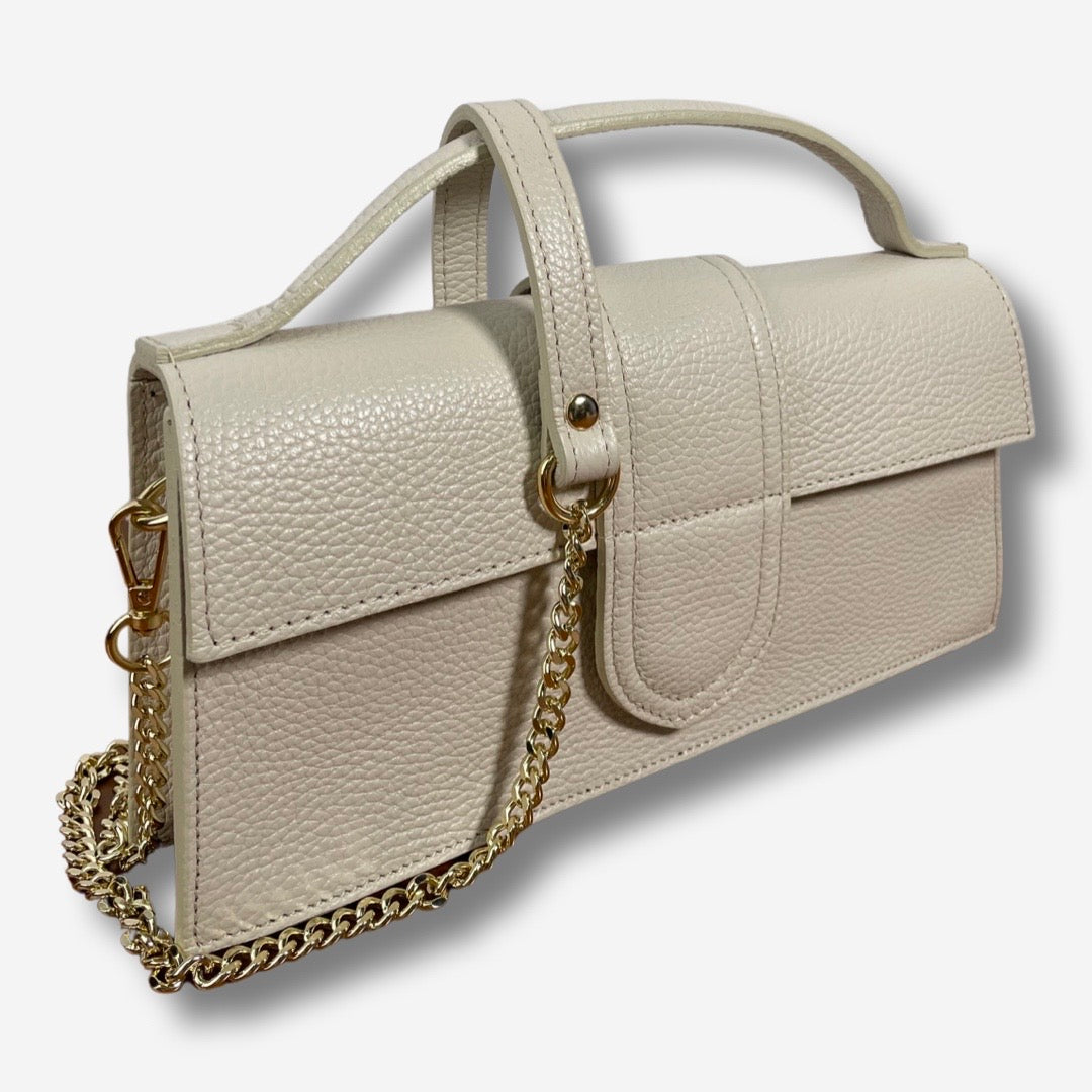 Borsa JASMINE in vera pelle - Beige Chiaro