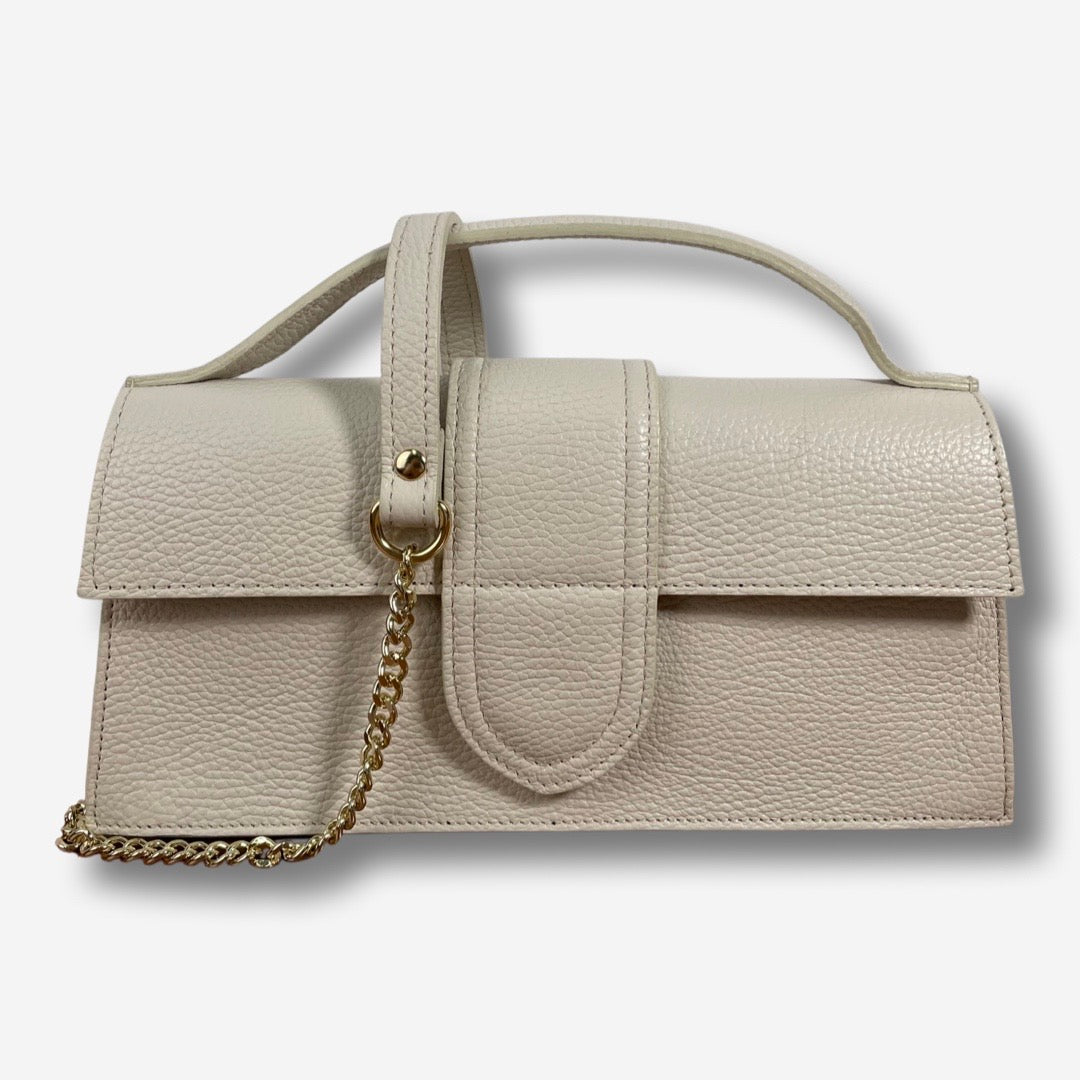 Borsa JASMINE in vera pelle - Beige Chiaro