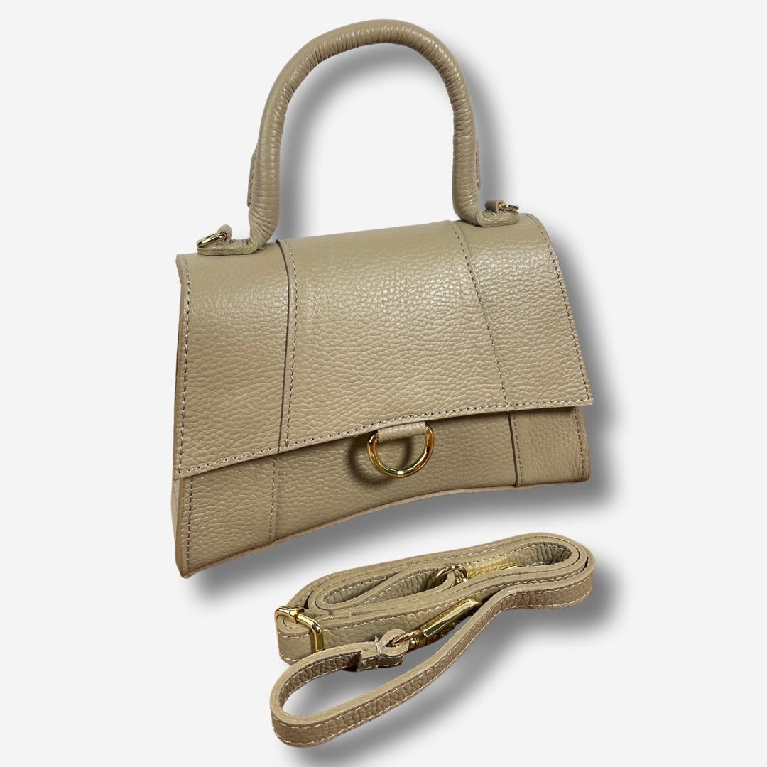 Borsa JULIET in vera pelle - Beige Scuro