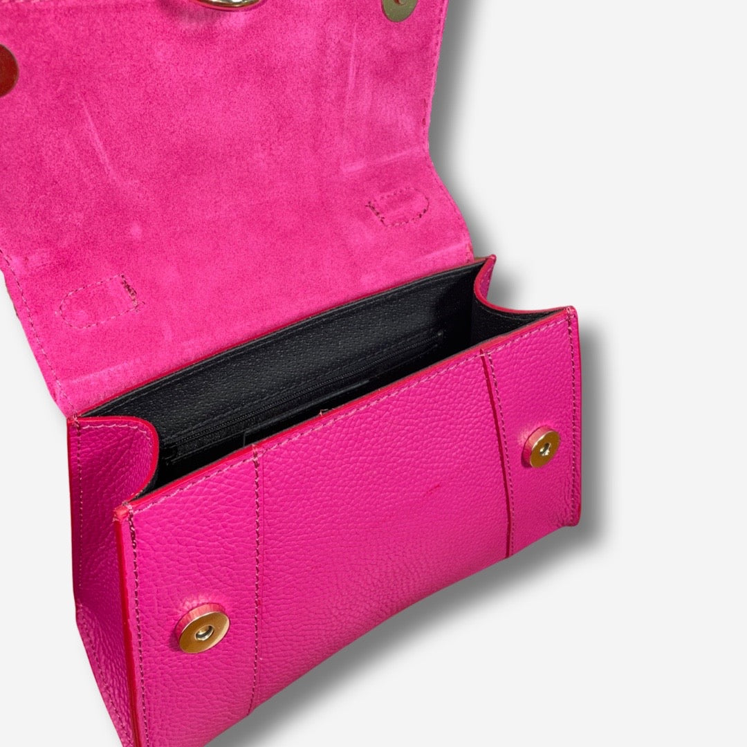 Borsa JULIET in vera pelle - Fucsia