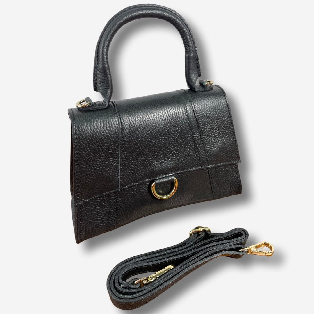 Borsa JULIET in vera pelle - Nero