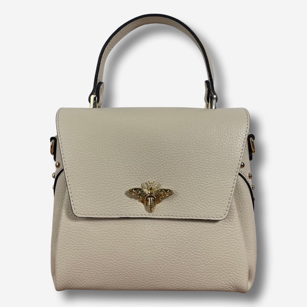 Borsa MEGAN in vera pelle - Beige Chiaro