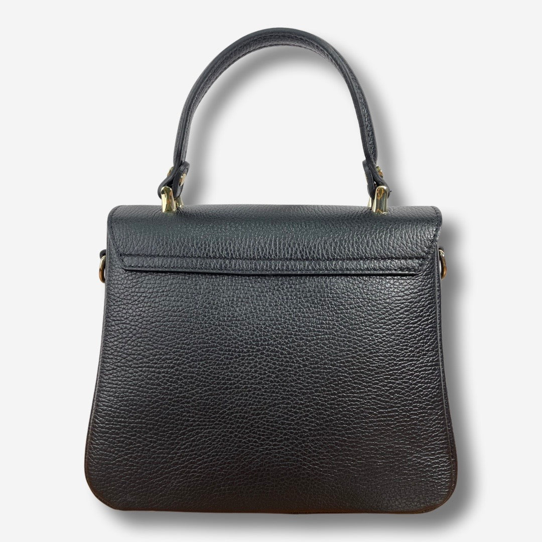 Borsa MEGAN in vera pelle - Nero