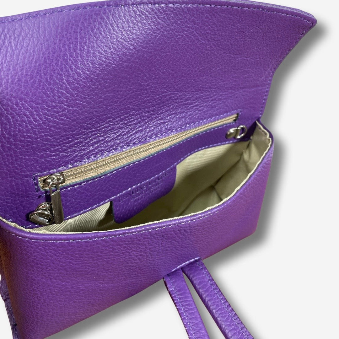 Borsa MICHELLE in vera pelle - Viola