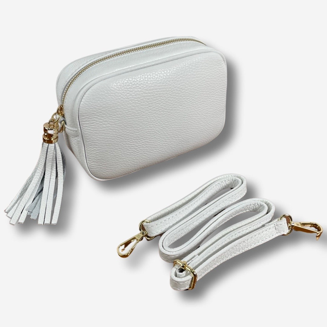 Borsa PARIS in vera pelle - Bianco