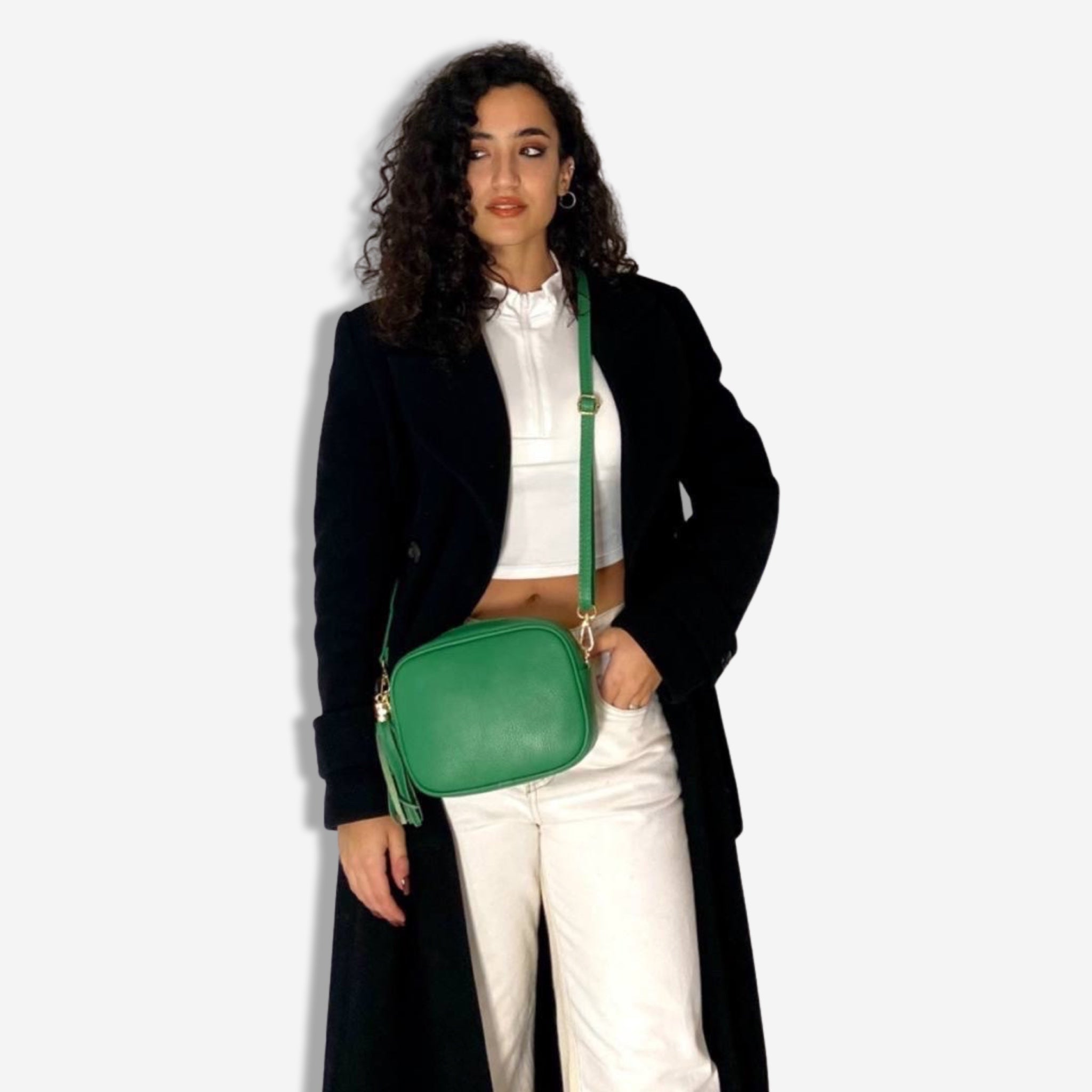 Borsa PARIS in vera pelle - Verde