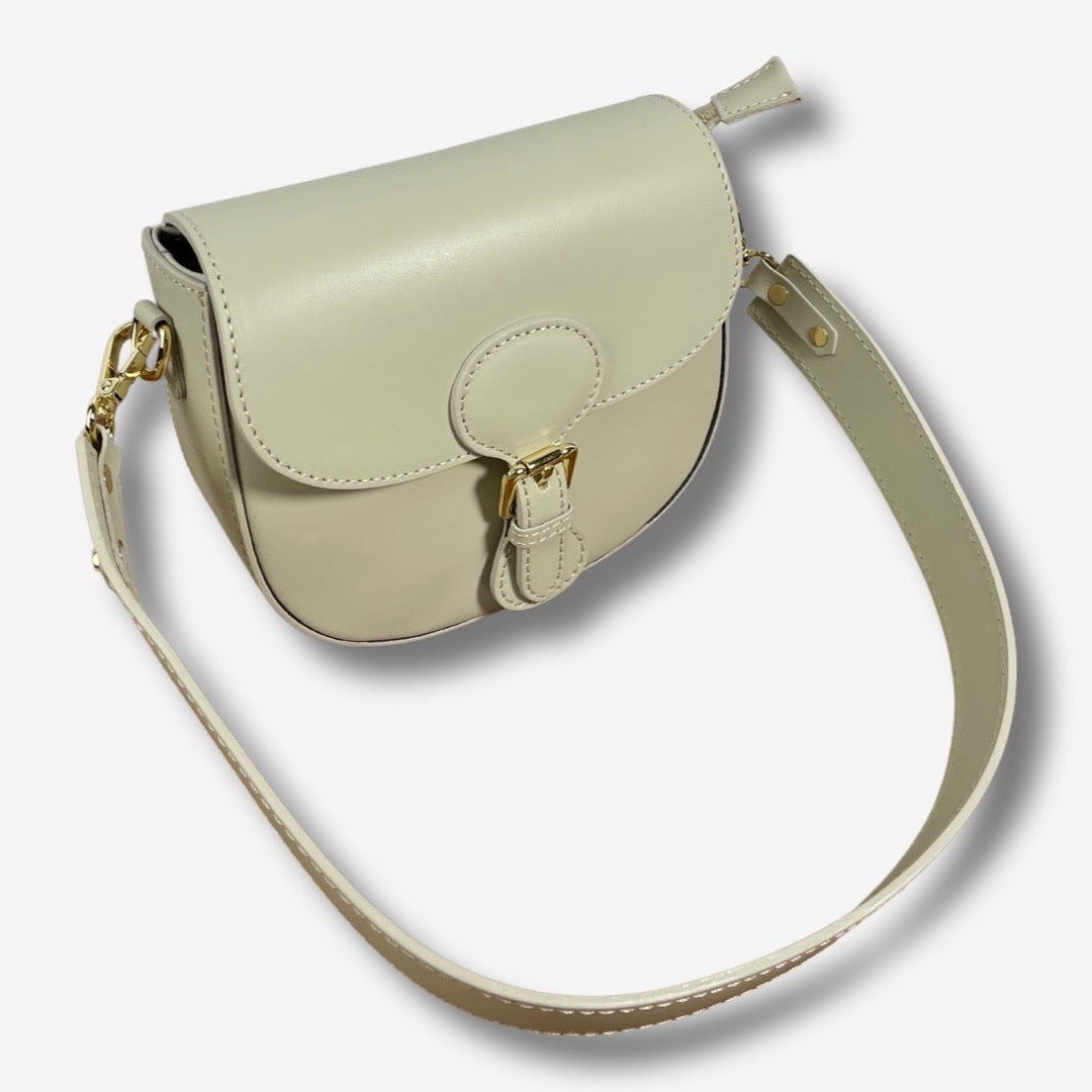 Borsa RILEY in vera pelle - Beige Chiaro