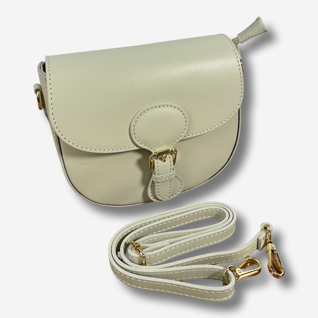 Borsa RILEY in vera pelle - Beige Chiaro