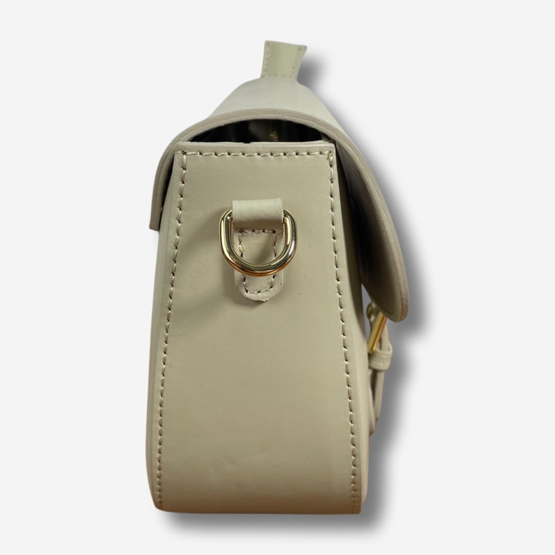 Borsa RILEY in vera pelle - Beige Chiaro