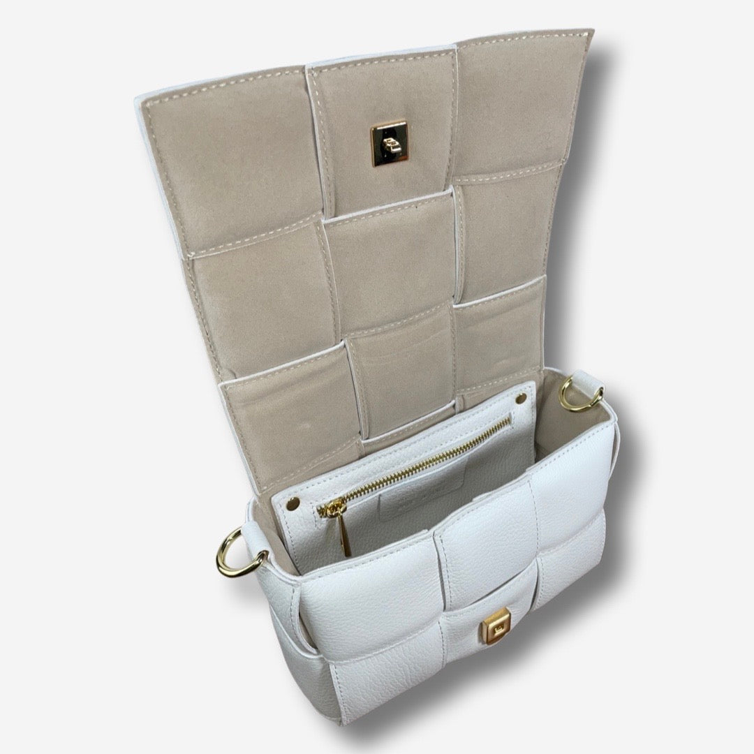 Borsa SHERLIN in vera pelle - Bianco