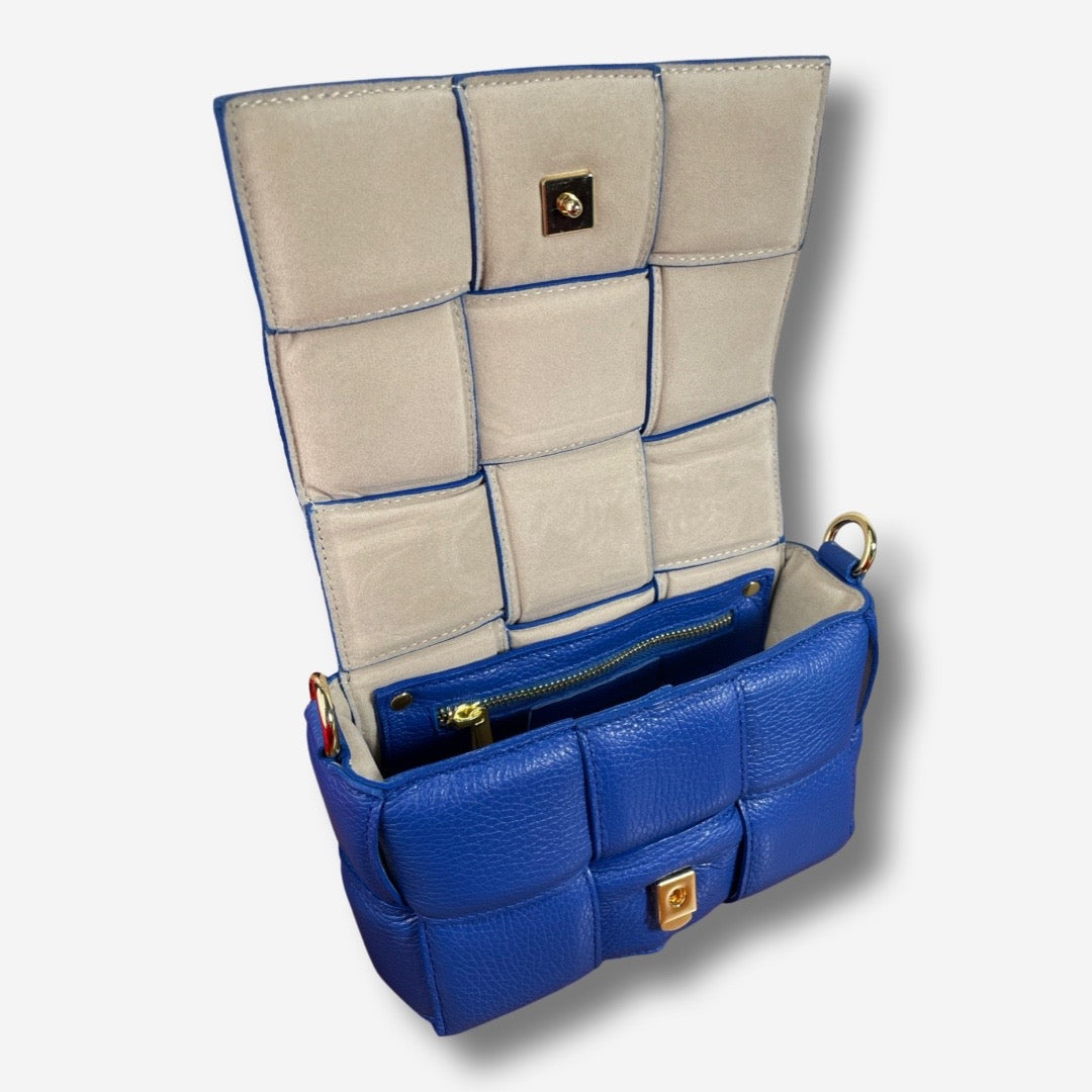 Borsa SHERLIN in vera pelle - Blu