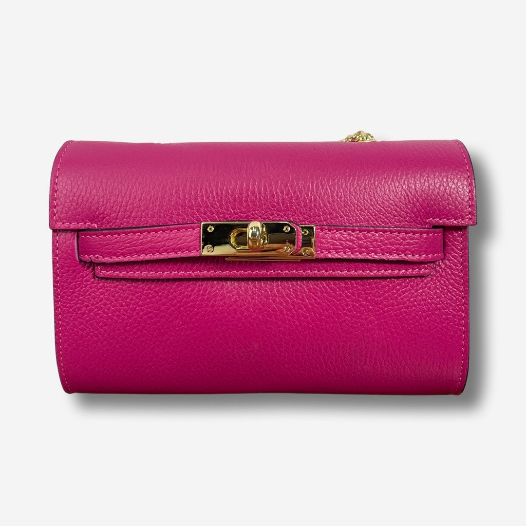 Borsa TIFFANY in vera pelle - Fucsia