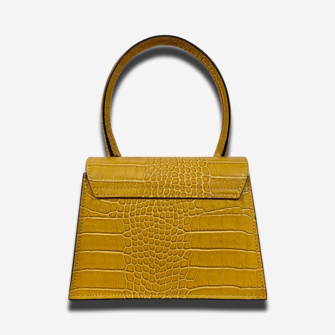 Mini Bag FLAP in vera pelle - Giallo - Rich Symbol