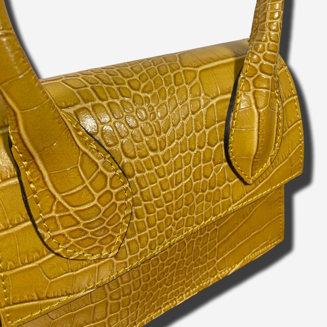 Mini Bag FLAP in vera pelle - Giallo - Rich Symbol